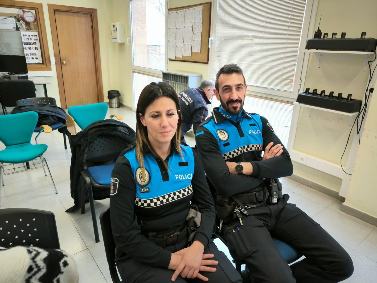 Silvia Ávila, Agente Tutor y Juan Luis Cobos, de la Unidad Canina de la Policía Local de Palencia