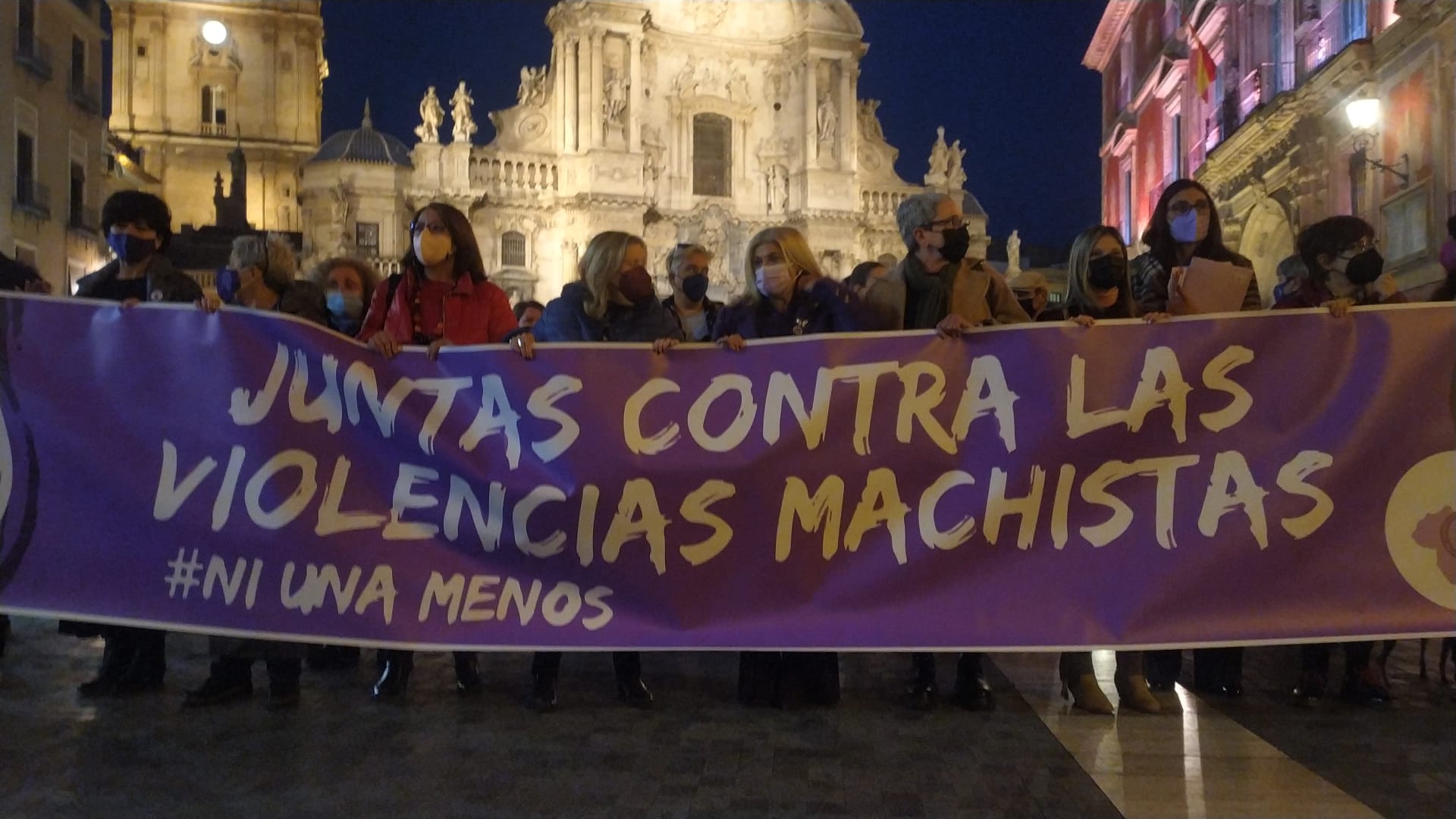 Concentración en Murcia de Asamblea Feminista Región de Murcia contra las violencias machistas tras el asesinato de la adolescente Claudia Abigail, en Totana