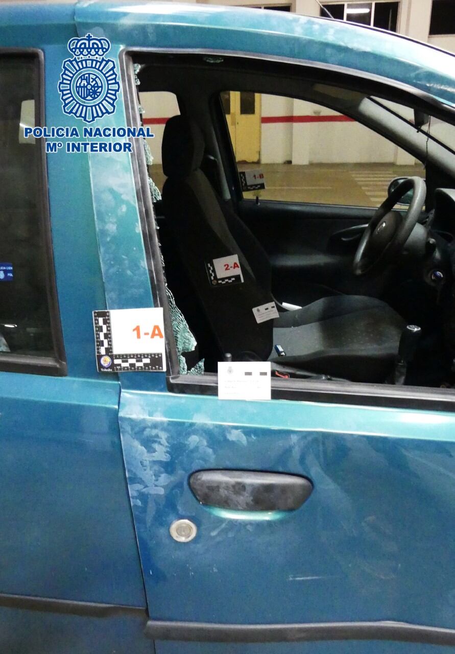 Estado en el que quedó el coche de la víctima