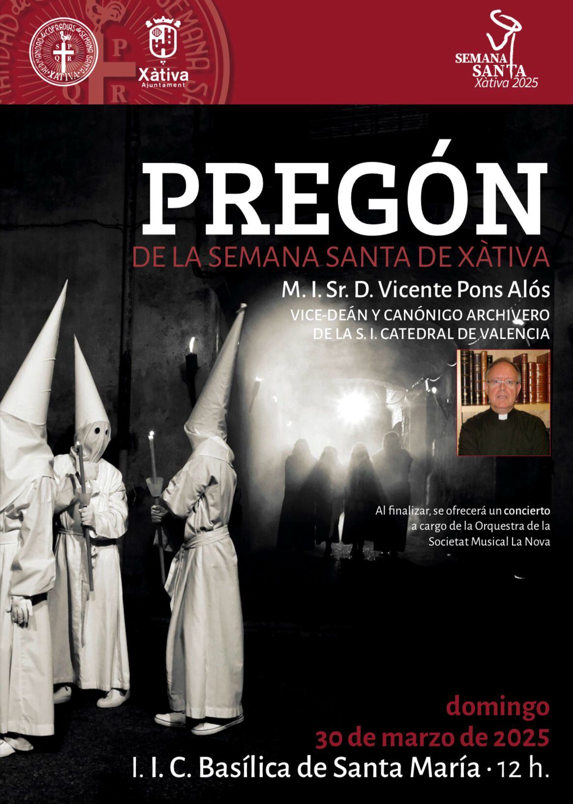 Cartel anunciador del Pregón de la Semana Santa Setabense