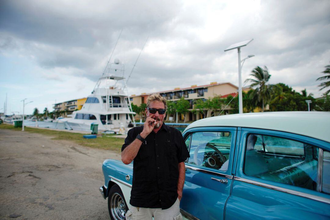 Foto de archivo de John McAfee, fundador del famoso antivirus, en La Habana en 2019