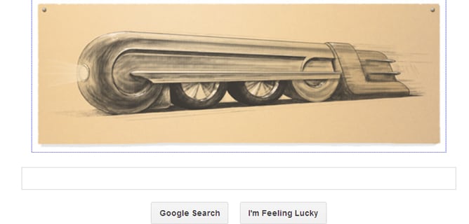 Captura de la portada de Google dedicada a Raymond Loewy