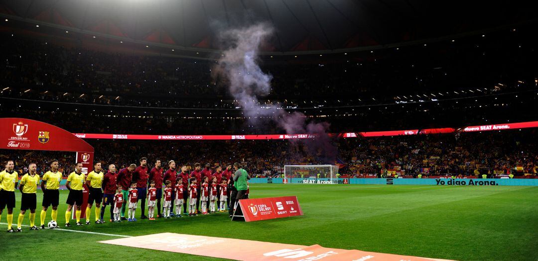 Imagen de la última final de la Copa del Rey en el Wanda Metropolitano, justo antes del comienzo de la final