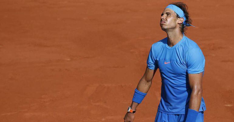 Nadal se lamenta después de un punto perdido