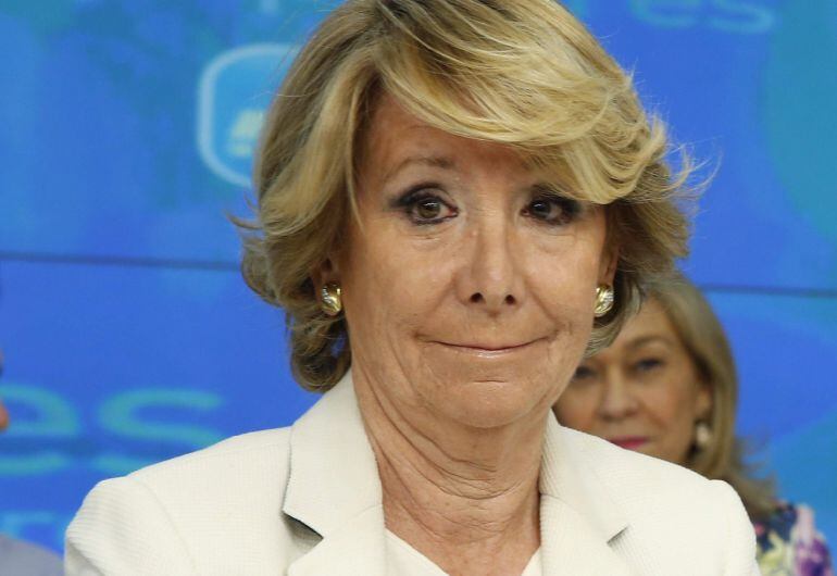 GRA235. MADRID,16/06/2015.- La presidenta del PP de Madrid, Esperanza Aguirre, durante la reunión del Comité Ejecutivo Regional, el primero que se celebra tras la celebración de las elecciones municipales y autonómicas del pasado 24 de mayo donde ha anunc