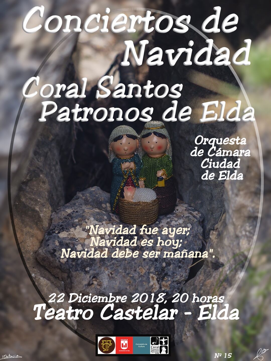 Cartel del Concierto de Navidad interpretado por la Coral Santos Patronos de Elda