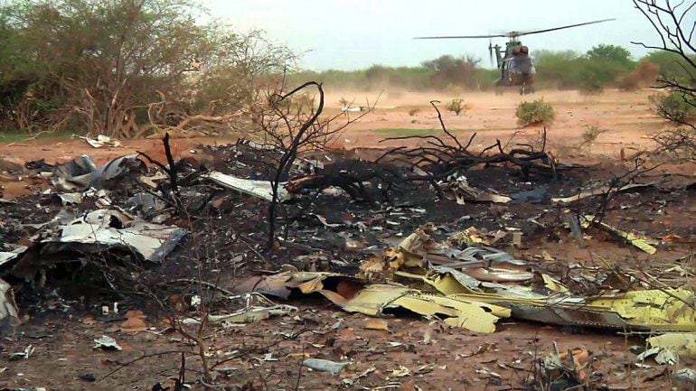 Restos del AH5017 de la aerolínea Air Algerie.