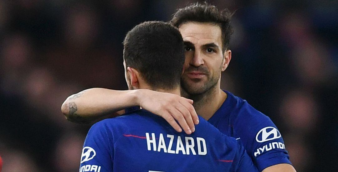 Hazard y Fábregas, durante un partido del Chelsea