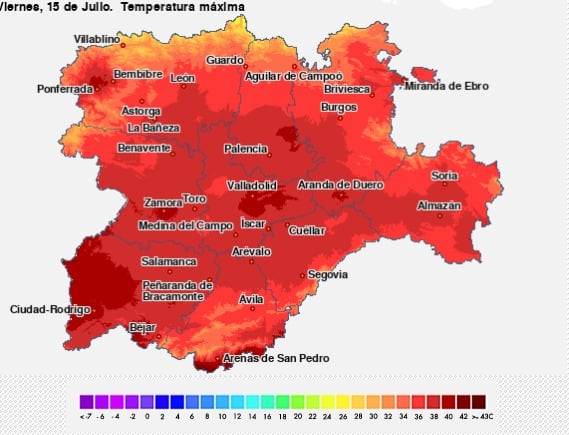 Temperaturas previstas estos días