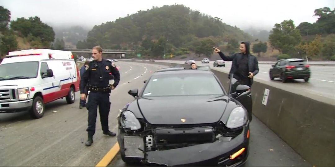 Así quedó el coche tras el accidente