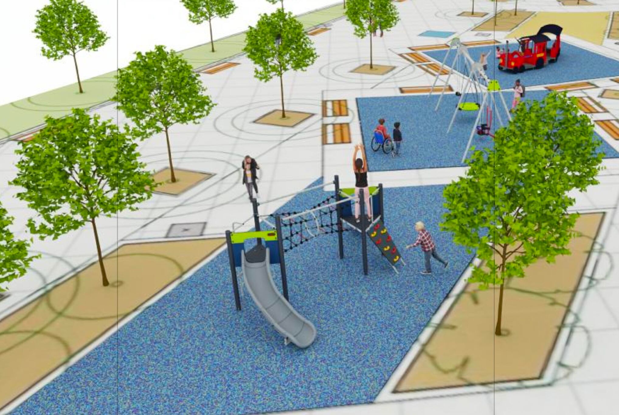 Así será la nueva zona de juegos infantiles del Jardín de l’Estacioneta de Jesús