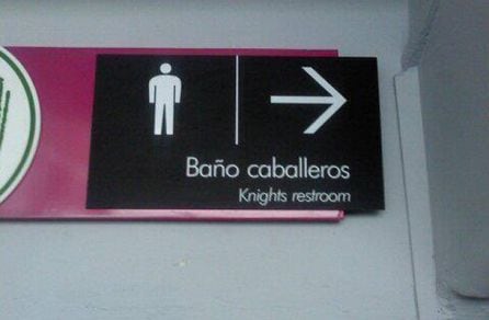 Un baño de caballeros de corte medieval.