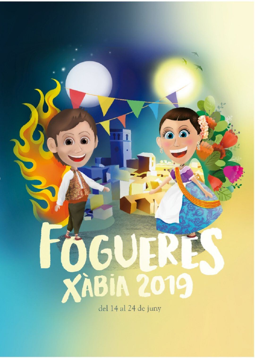 Cartel de las fiestas de Fogueres de Xàbia 2019.