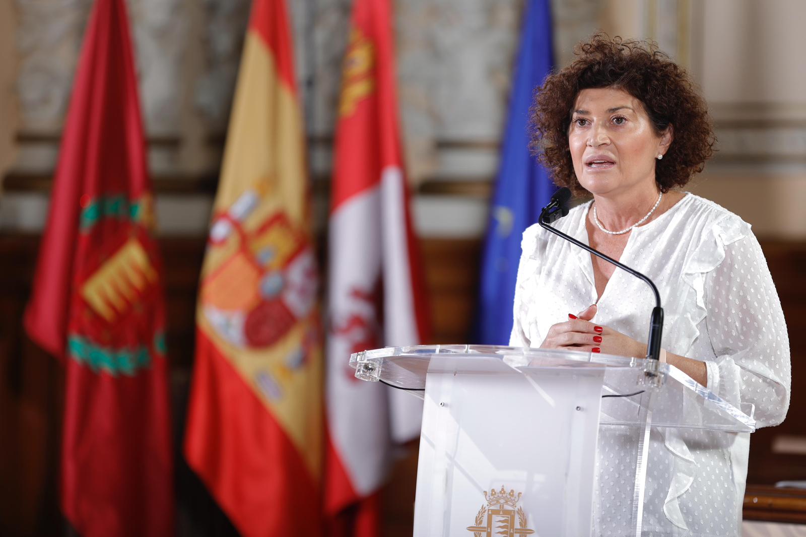 Mayte Martínez, concejala de Deportes de Valladolid, habla sobre las goteras del pabellón Pisuerga