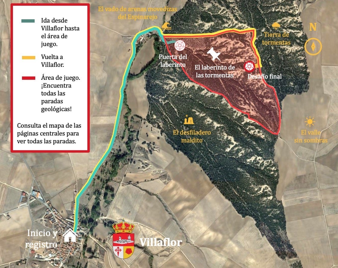 Mapa con la ubicación de las cárcavas