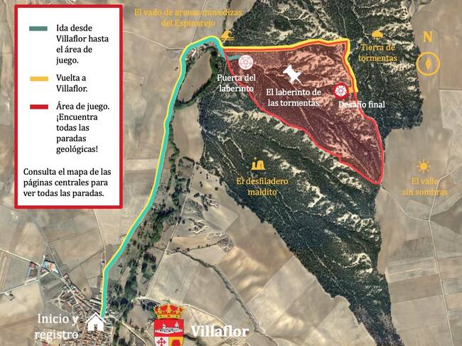 Mapa con la ubicación de las cárcavas