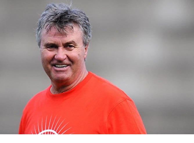 Hiddink, durante un entrenamiento