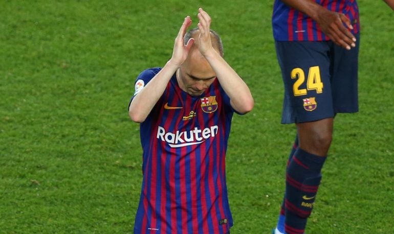 Iniesta durante el último partido. 