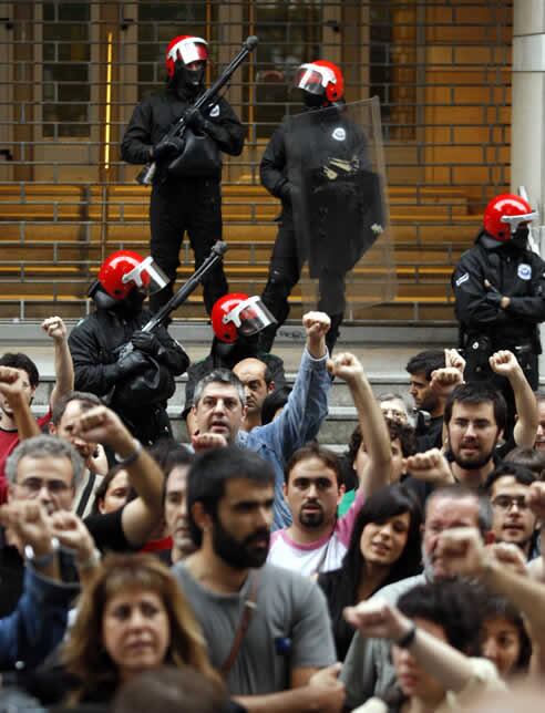 Manifestantes en Bilbao