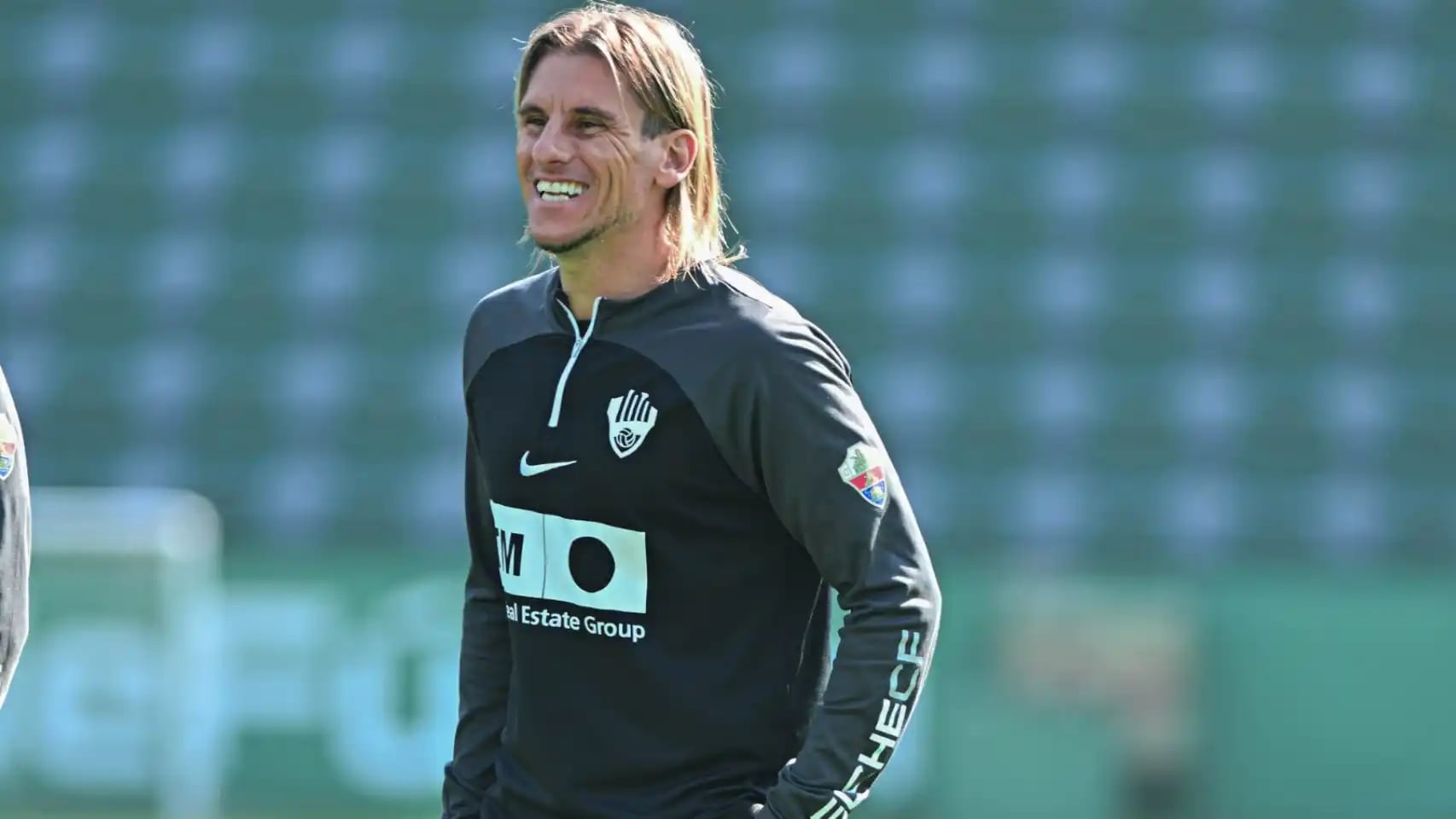 Sebastián Beccacece durante un entrenamiento en el Martínez Valero