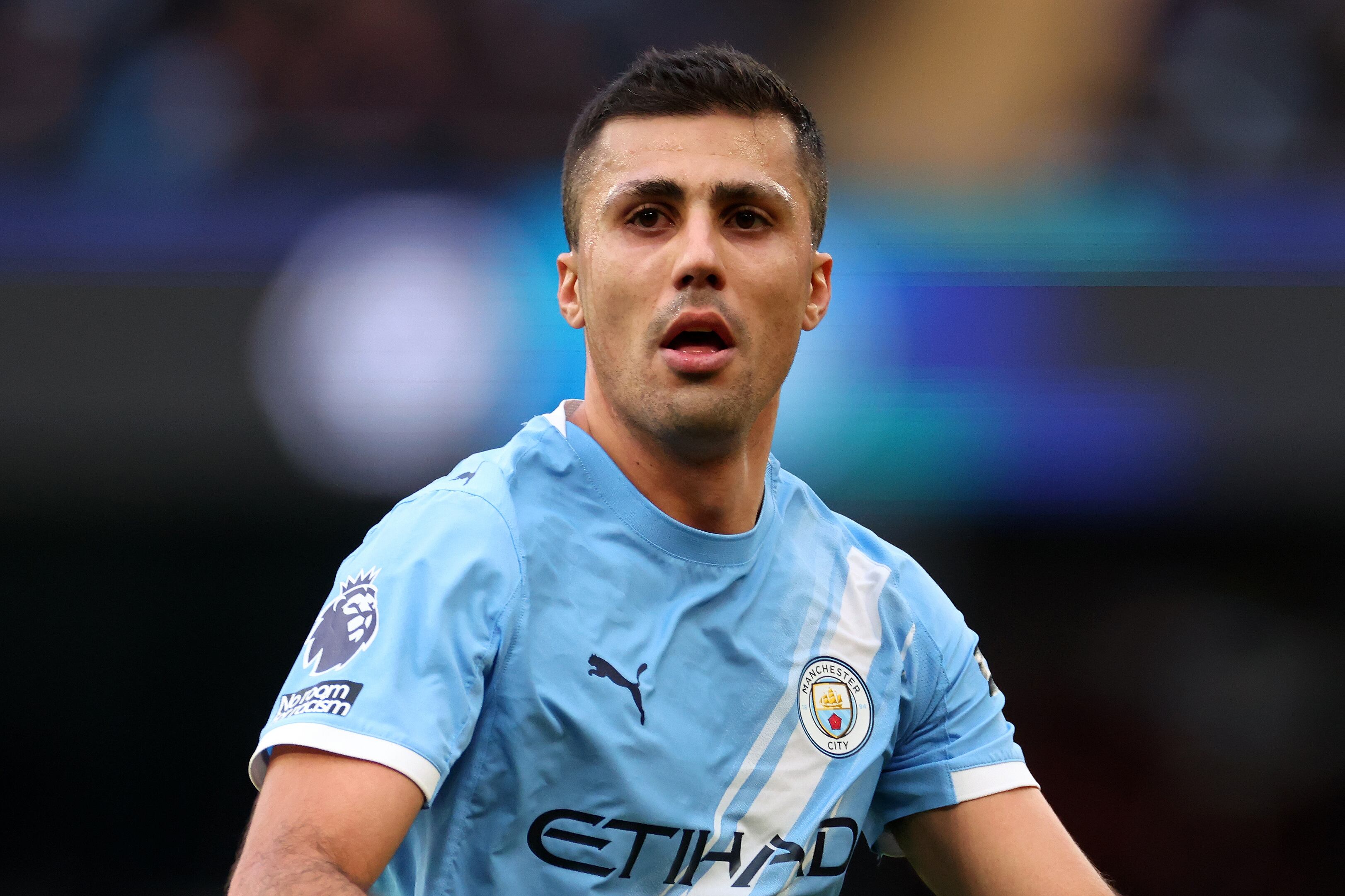 Rodri Hernández, durante el partido entre el Manchester City y los Wolves