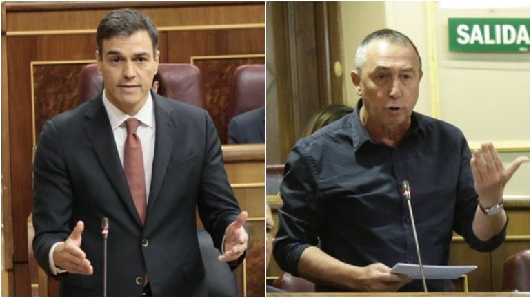 Presidente del Gobierno, Pedro Sánchez y el diputado por Compromís Joan Baldoví