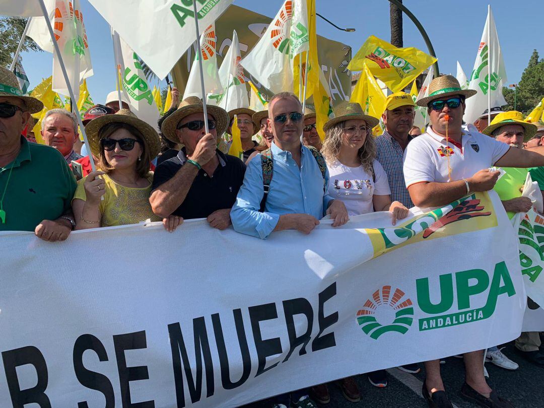 Parte de la representación de UPA Granada en la manifestación de Sevilla