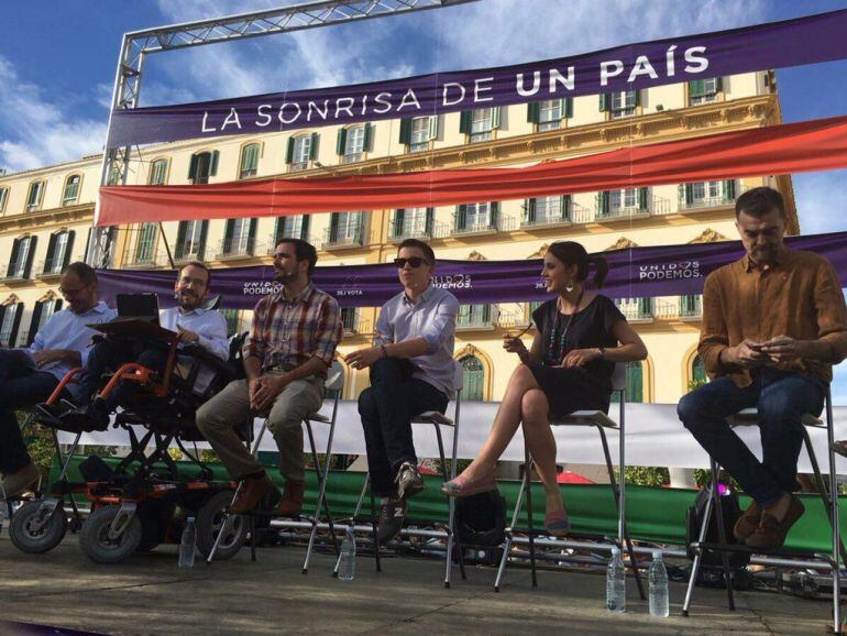 Garzón y Errejón en el mitin de Unidos Podemos en Málaga capital