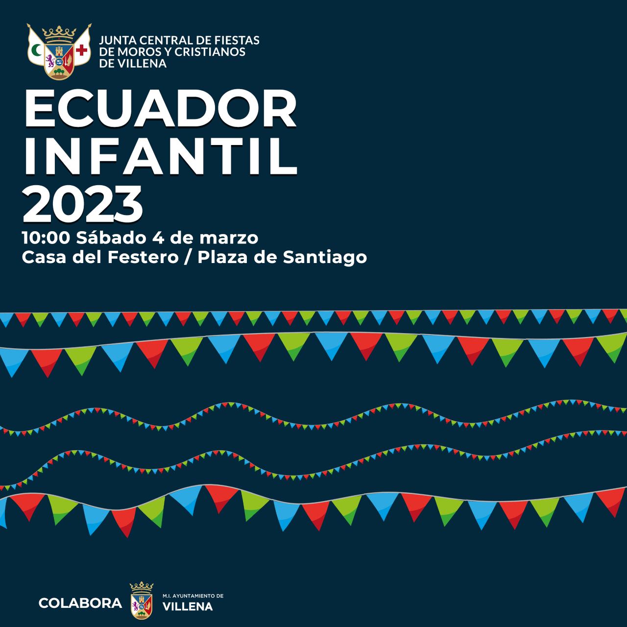 Cartel del ecuador festero infantil