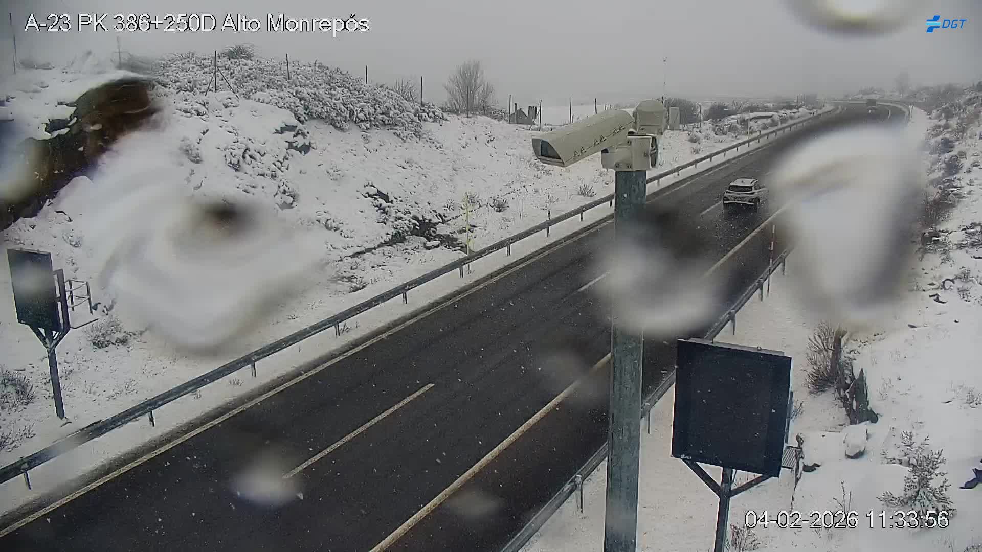 A-23 en el Alto de Monrepós este miércoles a media mañana