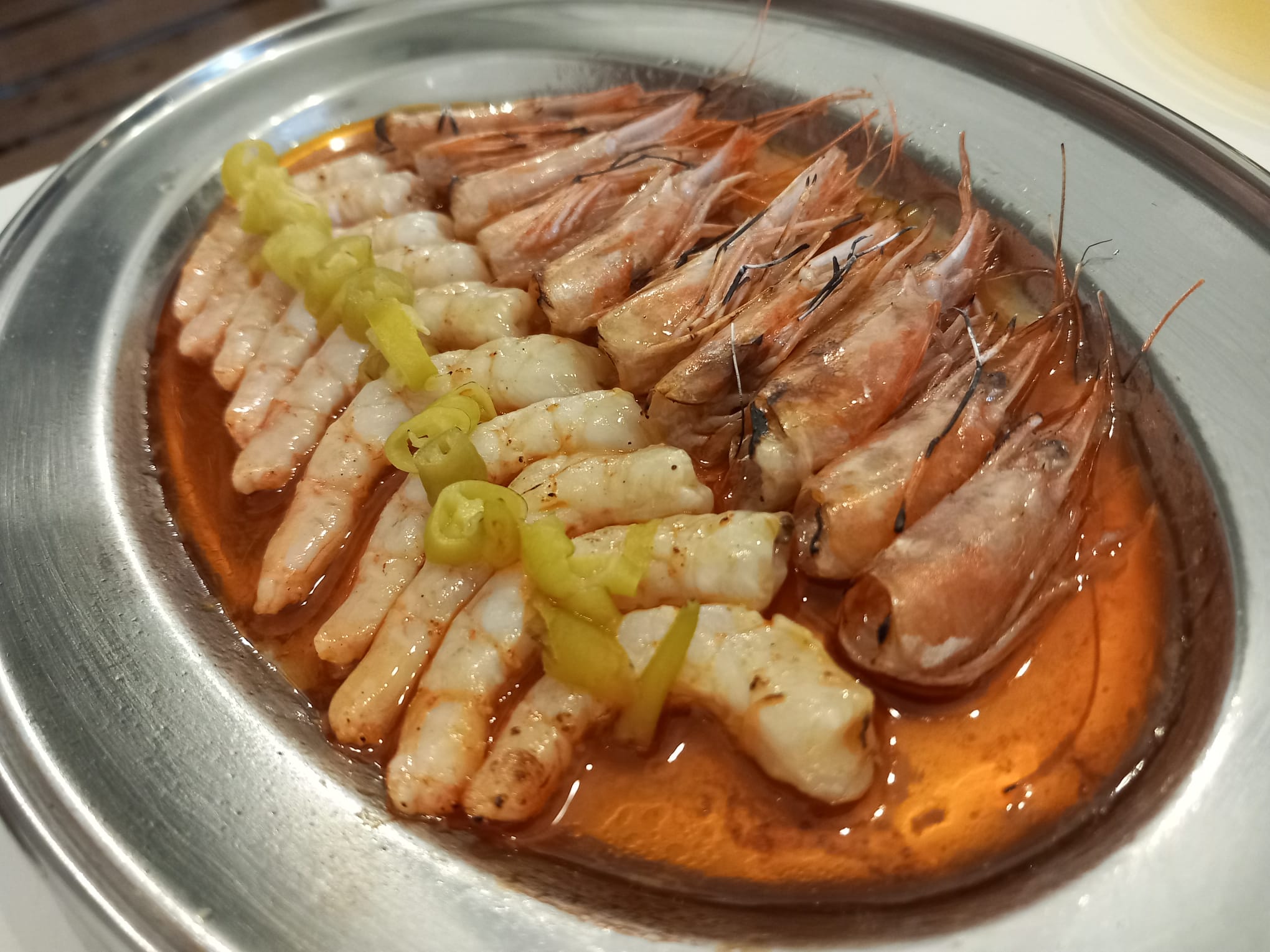 Gambas de Huelva y manteca colorá