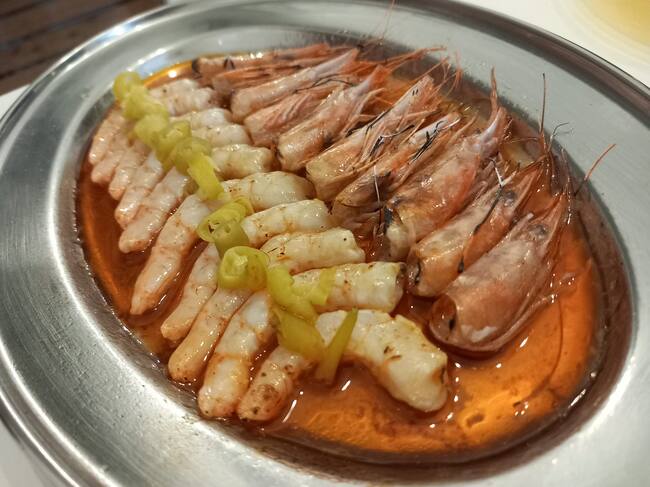 Gambas de Huelva y manteca colorá