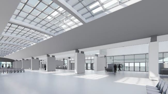 Recreación del interior de las nuevas estaciones del ferrocarril en Santander.