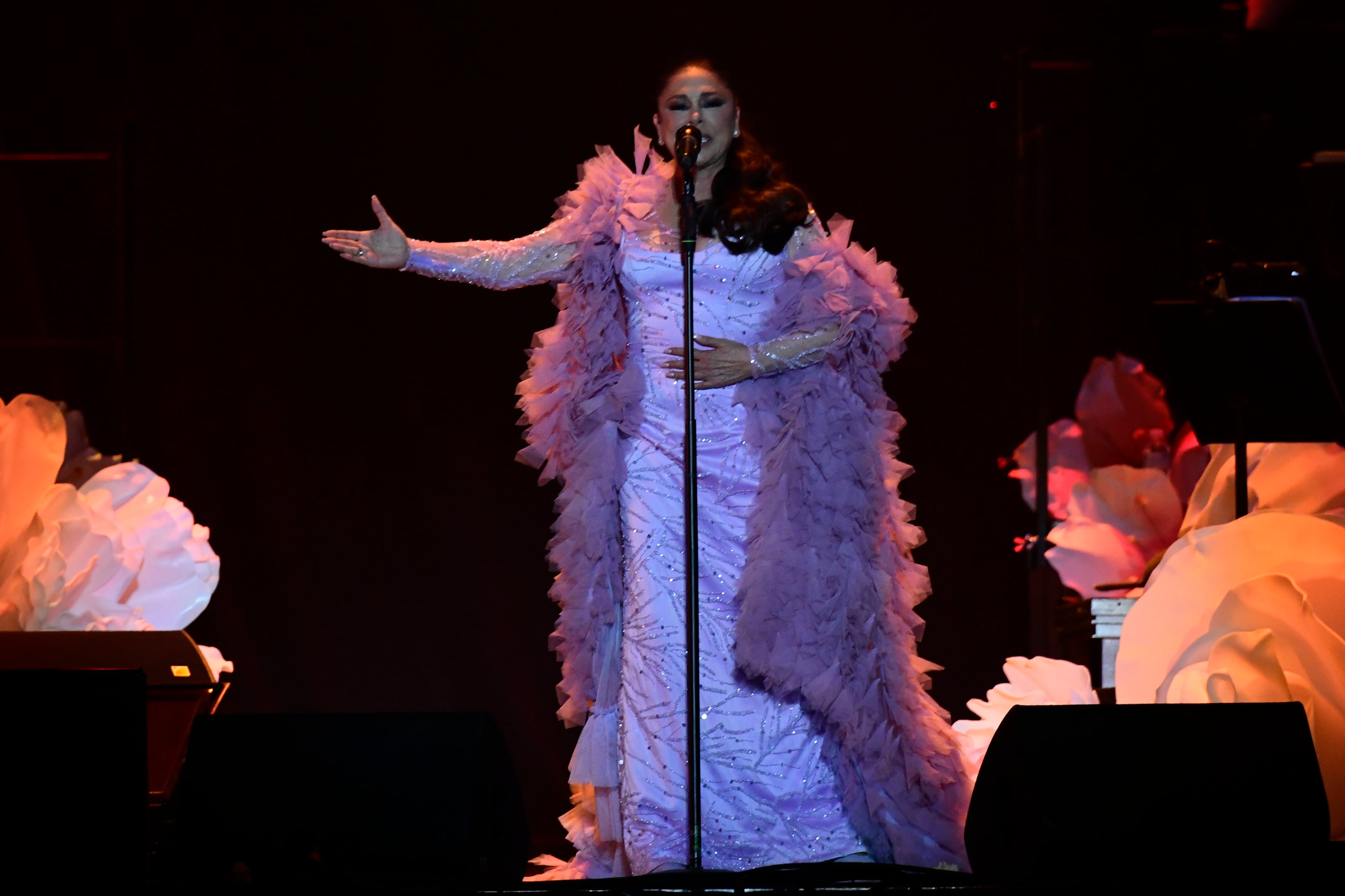 La cantante Isabel Pantoja durante el concierto que ha ofrecido en el Wizink Center de Madrid