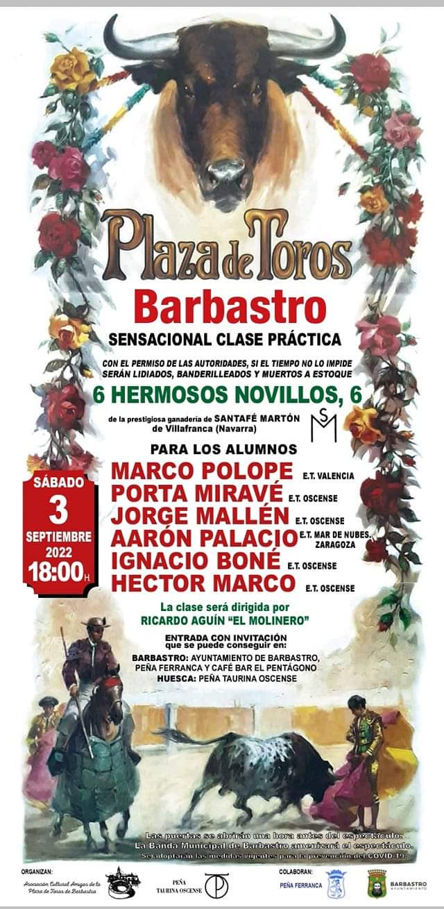 Una clase práctica con novilleros oscenses se celebrará el día 3