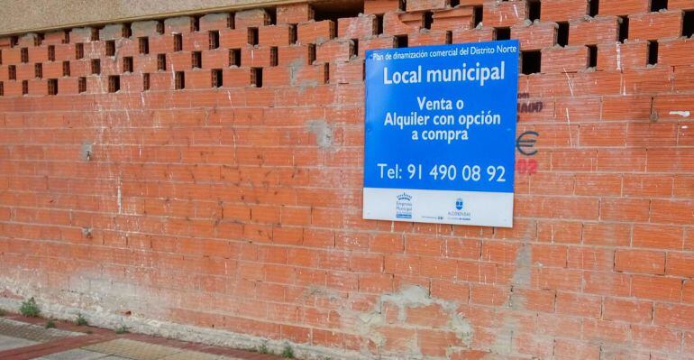 Uno de los locales municipales disponible en el barrio de Fuentelucha de Alcobendas