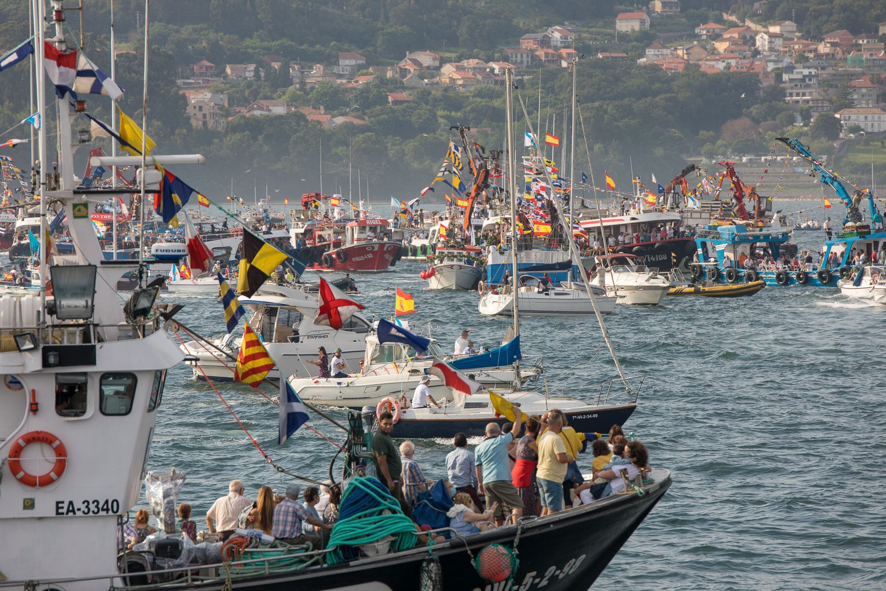 Procesión de la Virgen del Carmen en la Ría de Vigo