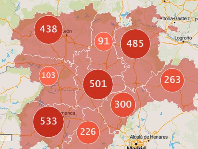 Castilla y León registra 2.940 personas positivas con coronavirus, 480 nuevos casos en las últimas 24 horas