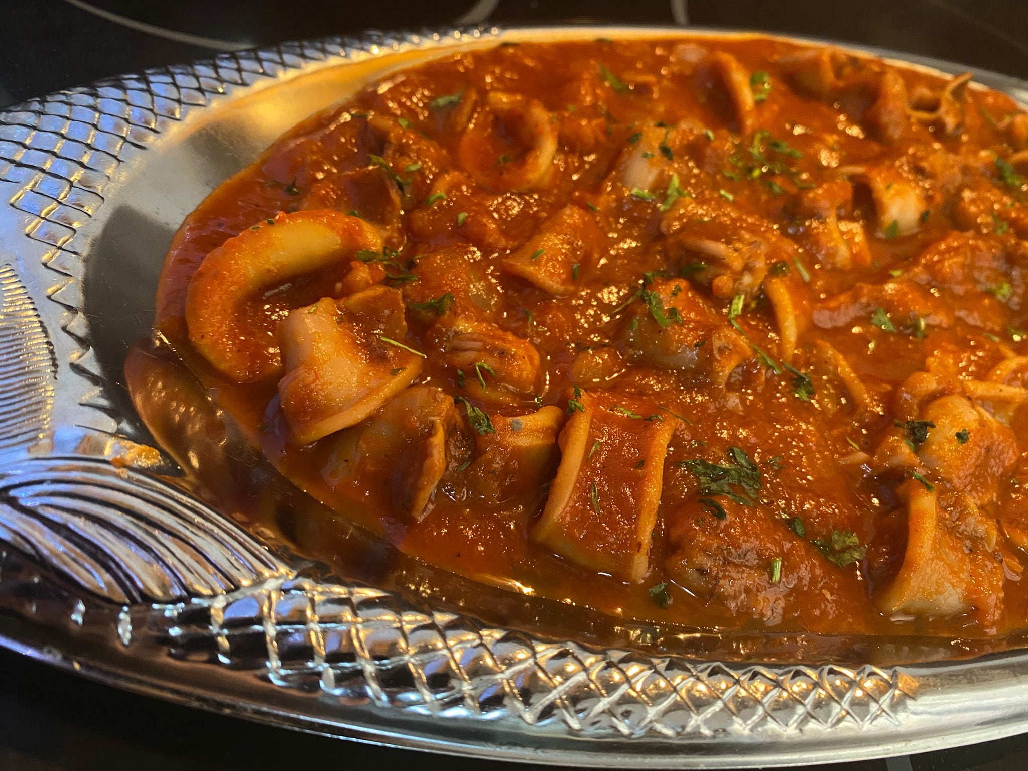 Tajine de calamares o chipirones.