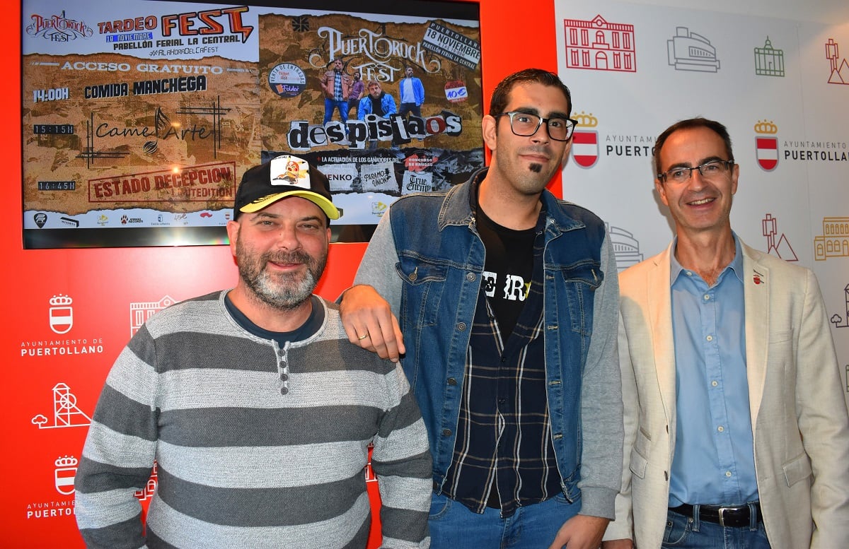 Juanjo Portero, Ángel Rodríguez y Juan Sebastián López Berdonces, presentando el Puertorock Fest