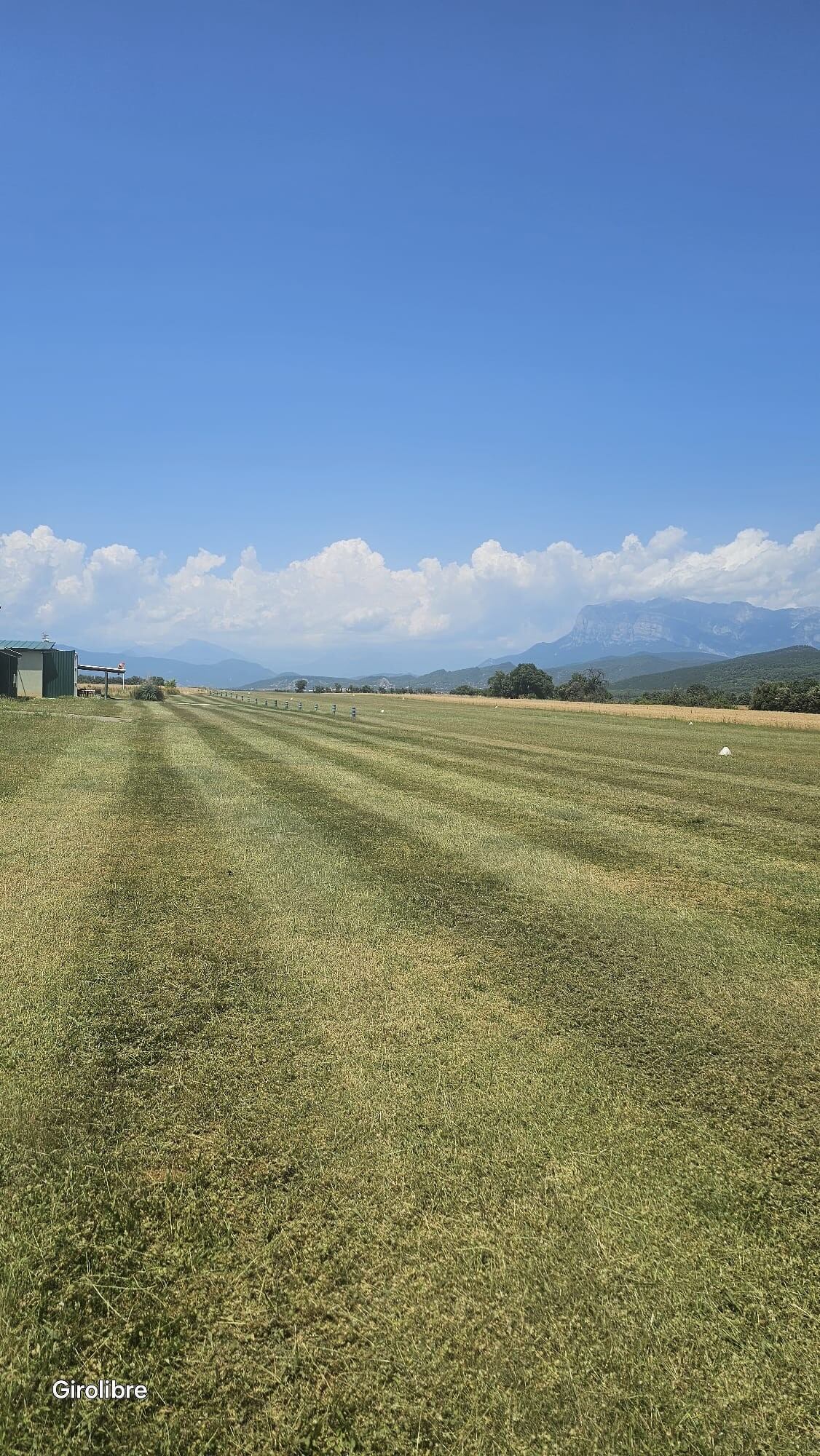 Pista de hierba recién cortada
