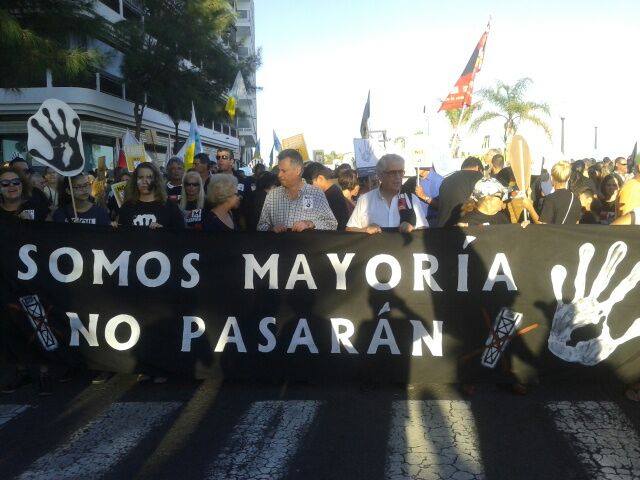 Manifestación en Arrecife de Lanzarote, en 20214, contra las prospecciones petrolíferas.