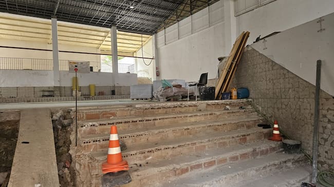 Estado de las obras en la Caseta Municipal de Bedmar