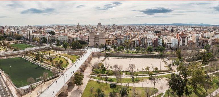 Vista aérea de Ciutat Vella desde el noroeste de la ciudad