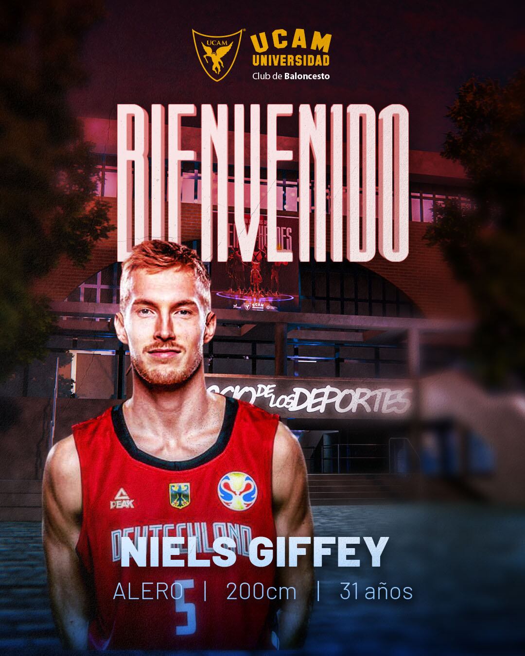 Niels Giffey, nuevo jugador del UCAM Murcia CB