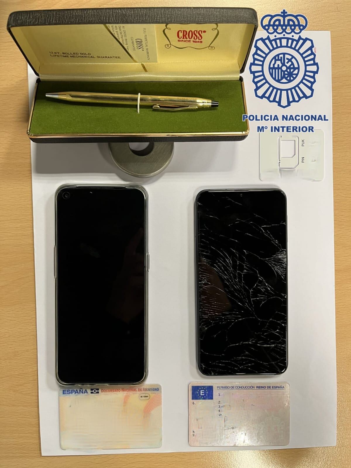 Material decomisado al detenido