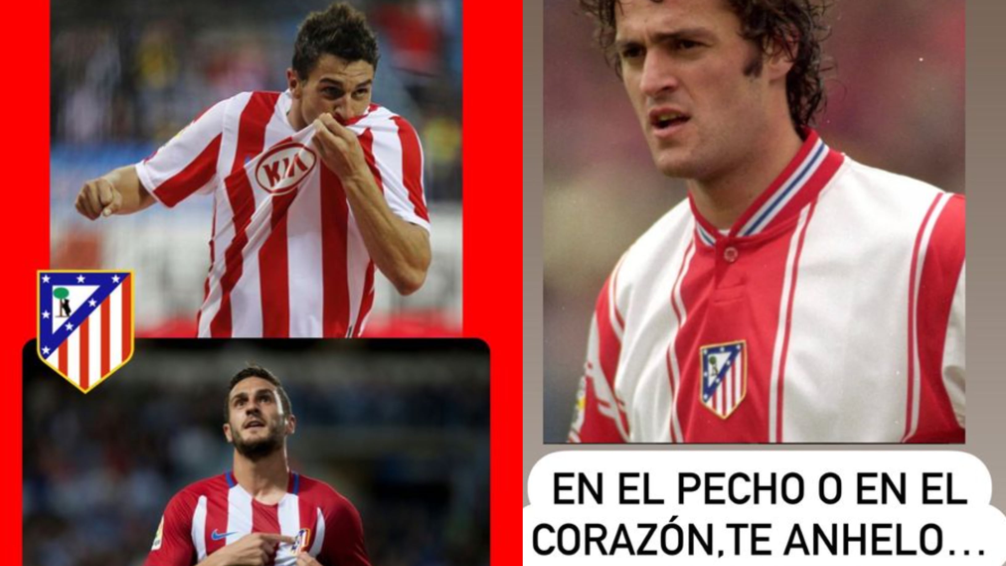 Koke y Kiko Narváez en su cuenta de Instagram con el escudo antiguo del Atlético de Madrid