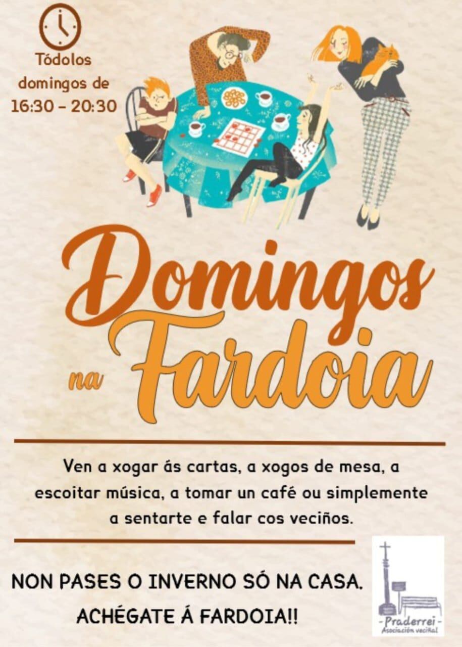 Cartel de &#039;Domingos na Fardoia&#039;, la iniciativa de la Asociación de Vecinos de Praderrei (Campo Lameiro, Pontevedra)