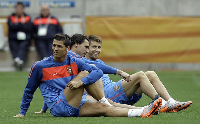 Cristiano, en el último entrenamiento antes del debut del Mundial