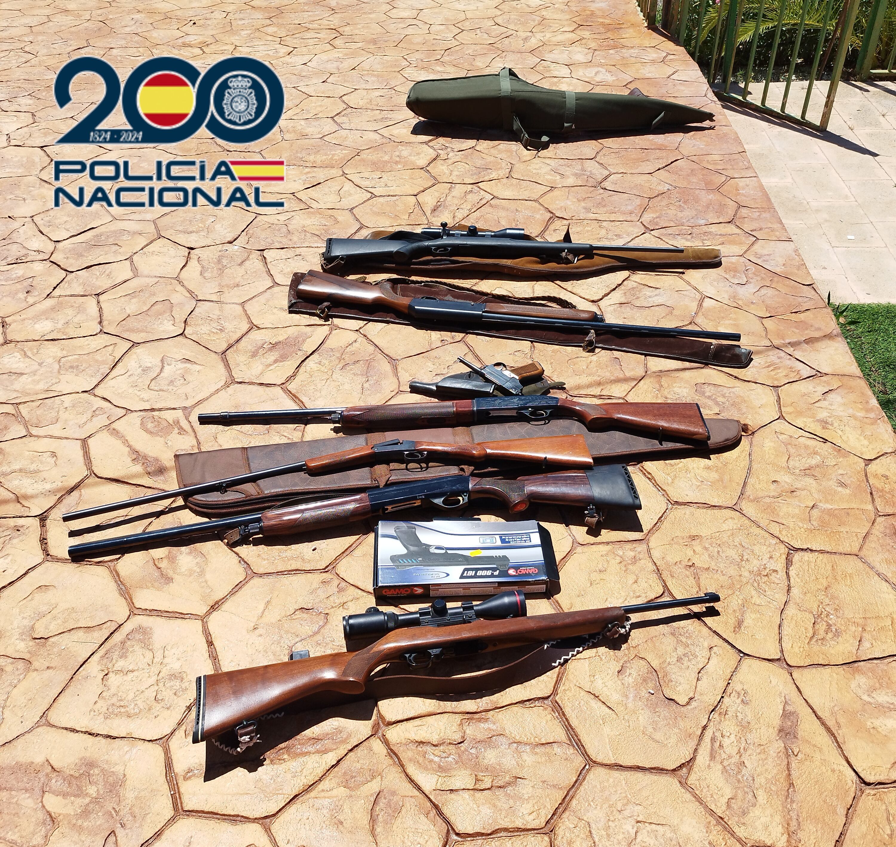 Armas intervenidas en la finca de Petrer. Foto: Policía Nacional